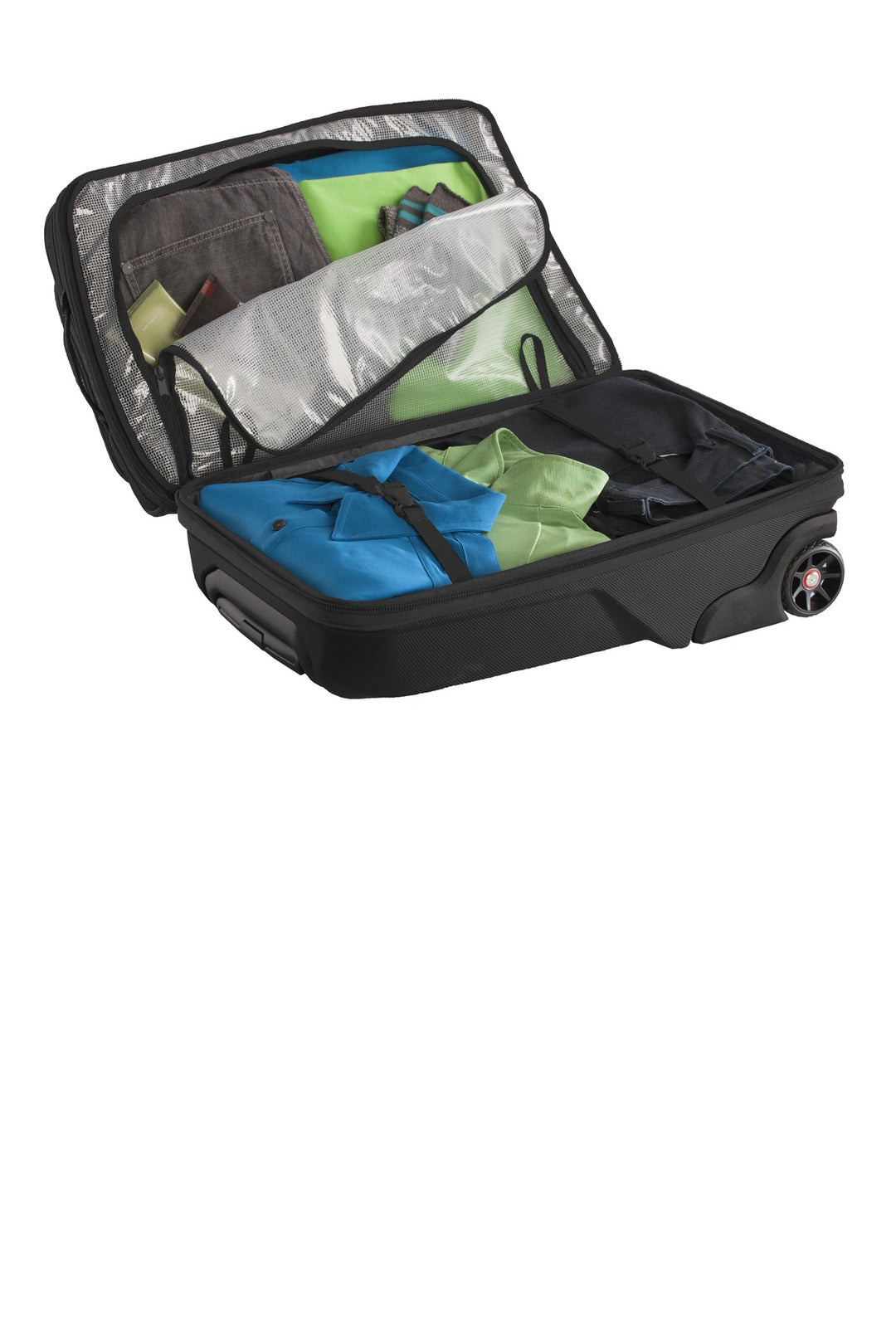 Left View of Black OGIO Nomad 22 Travel Bag. 413018