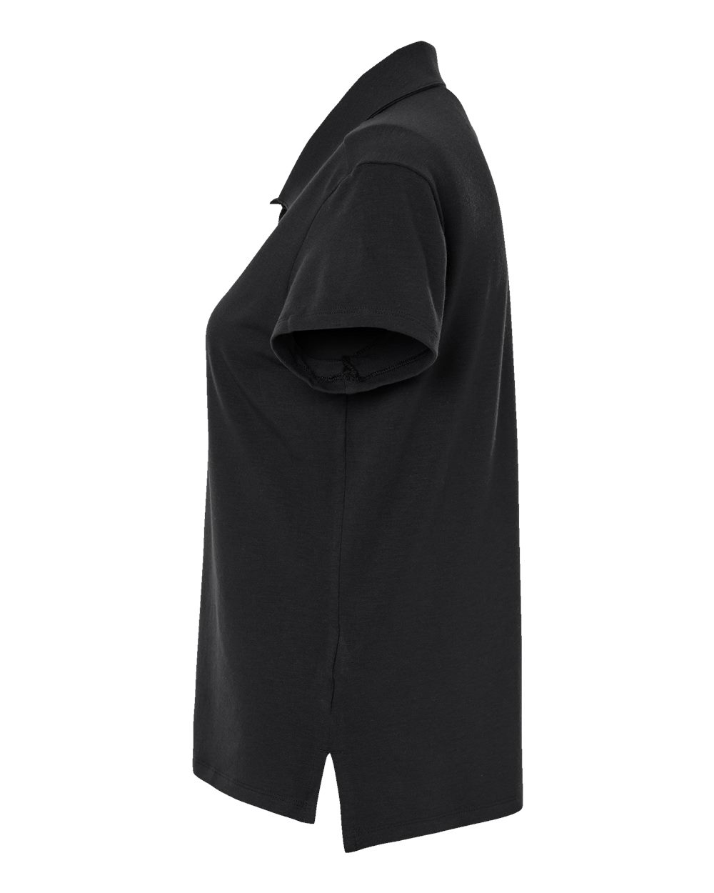 Left View of Black Women's Blend Polo - A690