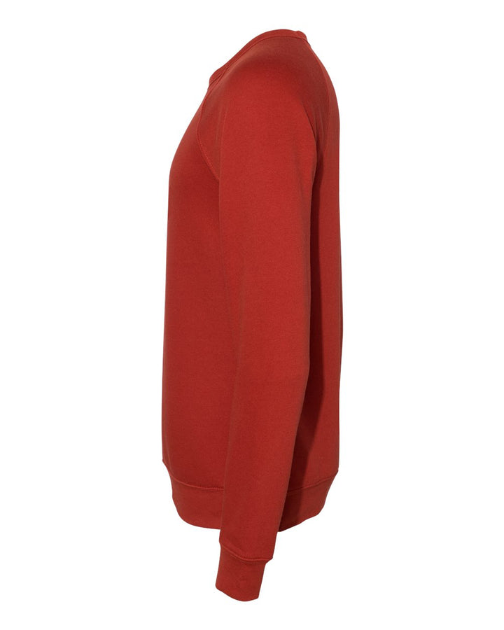 Left View of Brick Sponge Fleece Raglan Crewneck Sweatshirt - 3901