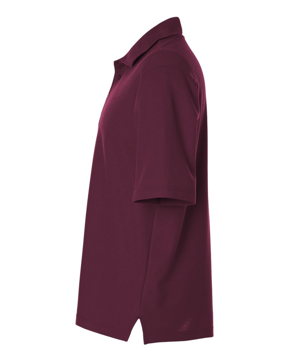 Left View of Burgundy Men's Resolve CVC Performance Pique Polo - CE106