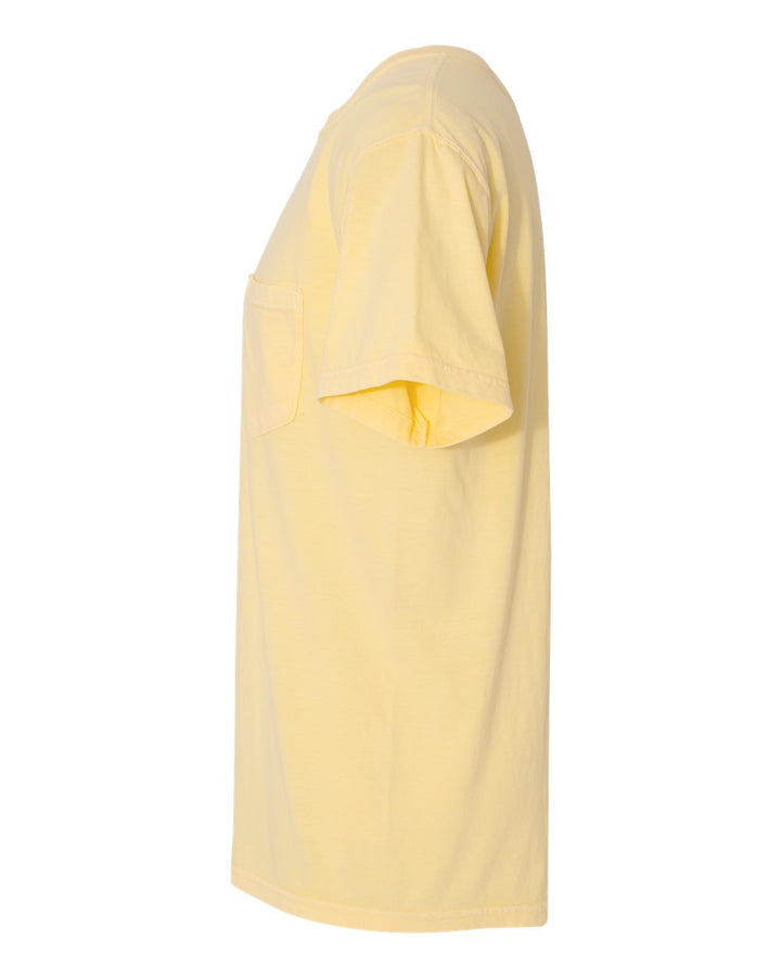 Left View of Butter Garment-Dyed Heavyweight Pocket T-Shirt - 6030