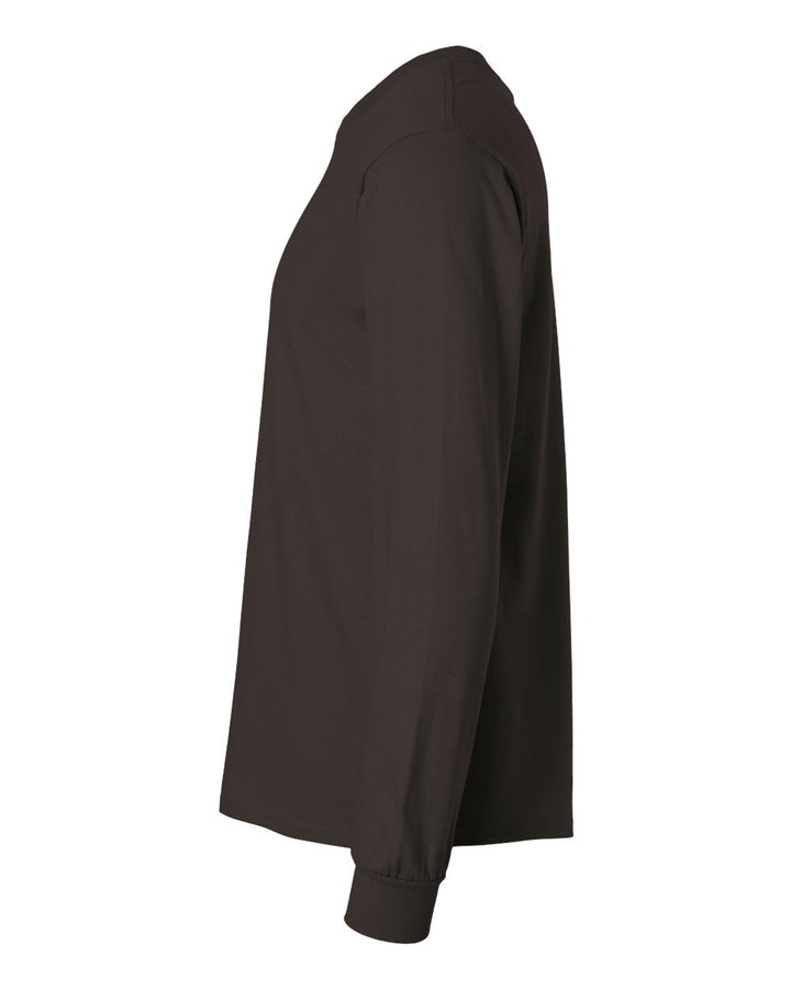 Left View of Dark Chocolate Ultra Cotton® Long Sleeve T-Shirt - 2400