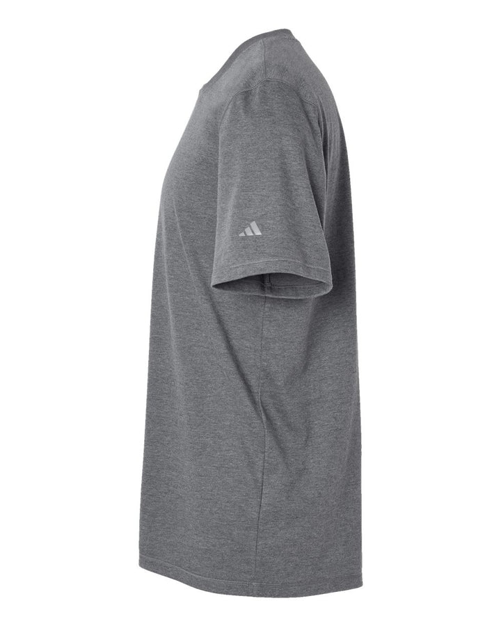 Left View of Dark Grey Heather Blended T-Shirt - A556