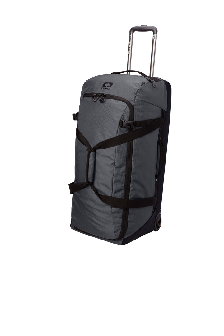 Left View of DieselGrey OGIO Passage Wheeled Checked Duffel 98003