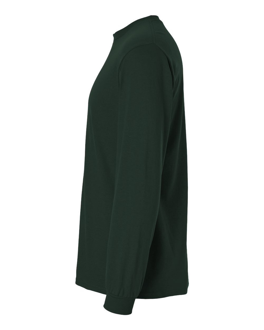 Left View of Forest Green DryBlend® 50/50 Long Sleeve T-Shirt - 8400