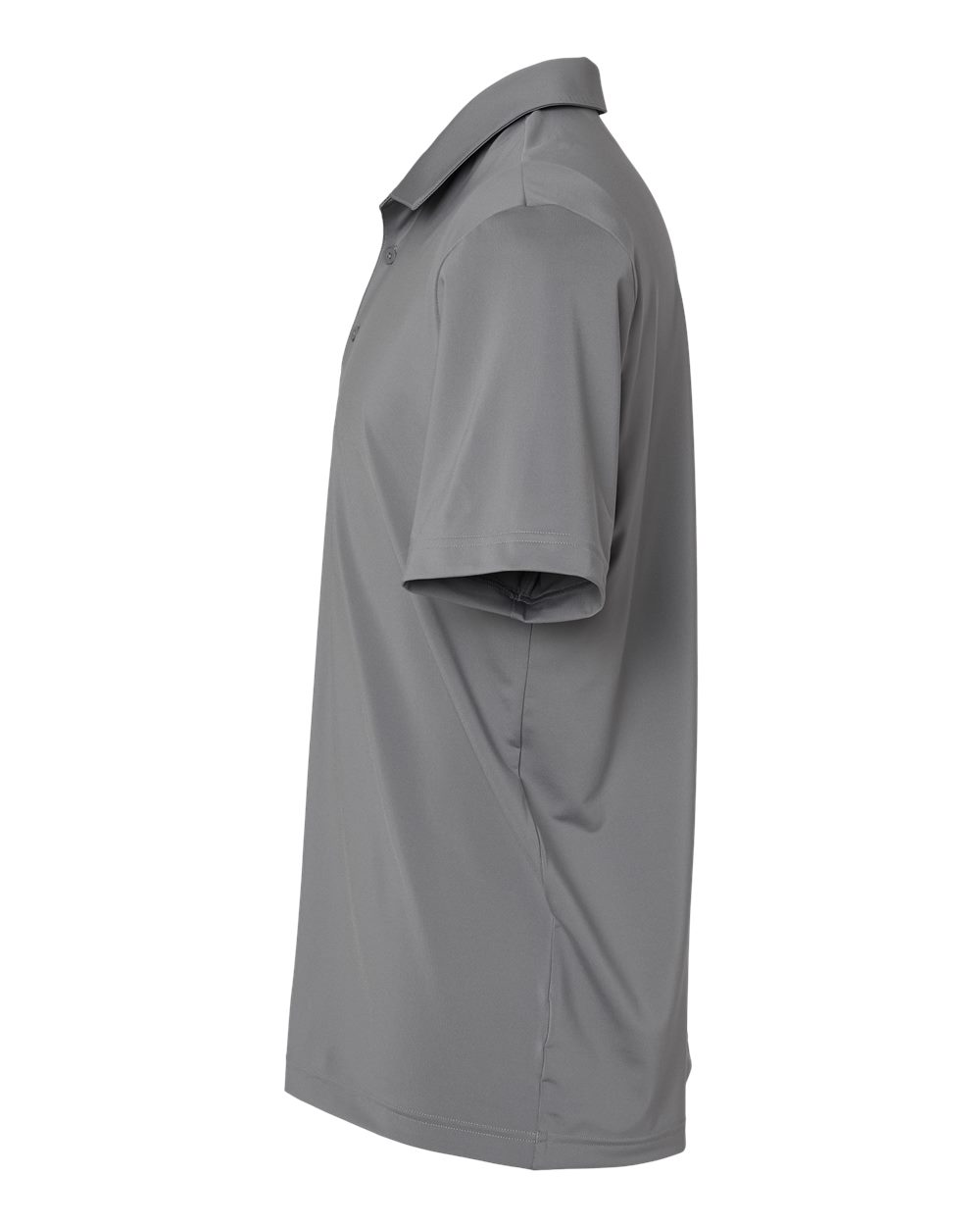 Left View of Grey Three Ultimate Solid Polo - A514