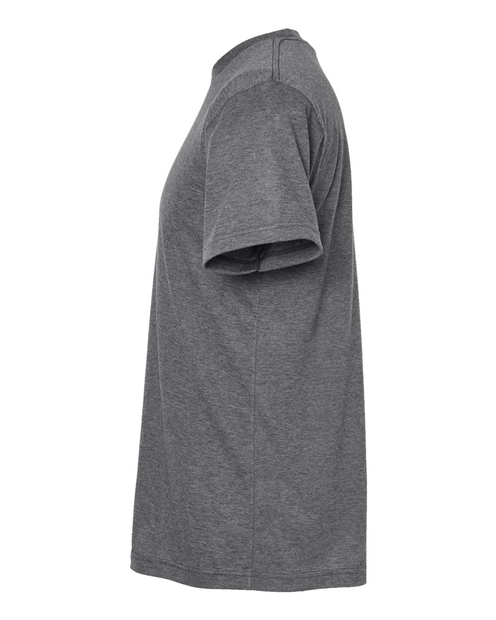 Left View of Heather Charcoal Poly-Rich T-Shirt - 241