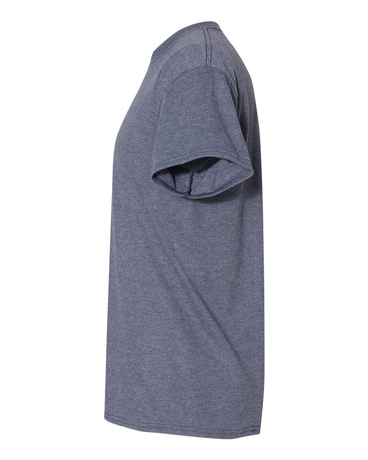 Left View of Heather Dark Navy DryBlend® T-Shirt - 8000