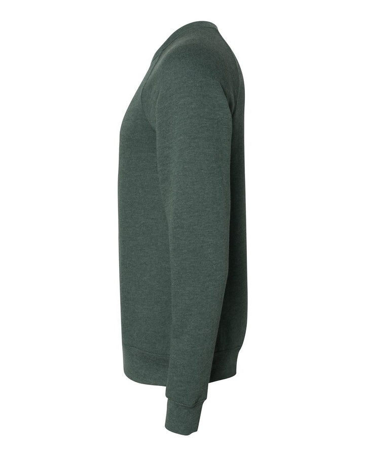Left View of Heather Forest Sponge Fleece Raglan Crewneck Sweatshirt - 3901