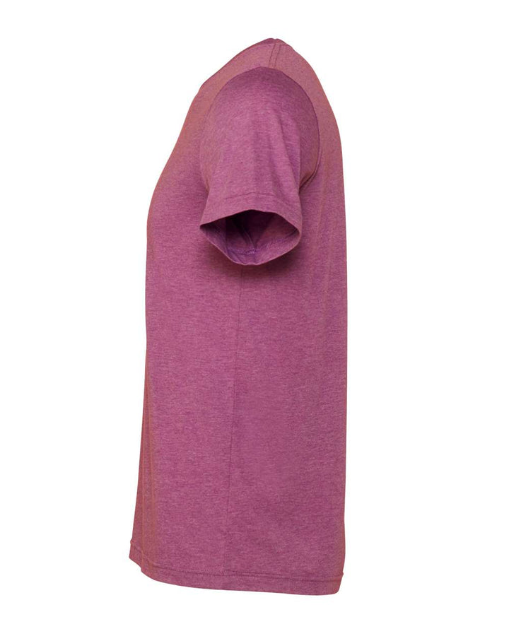 Left View of Heather Magenta CVC Jersey Tee - 3001CVC