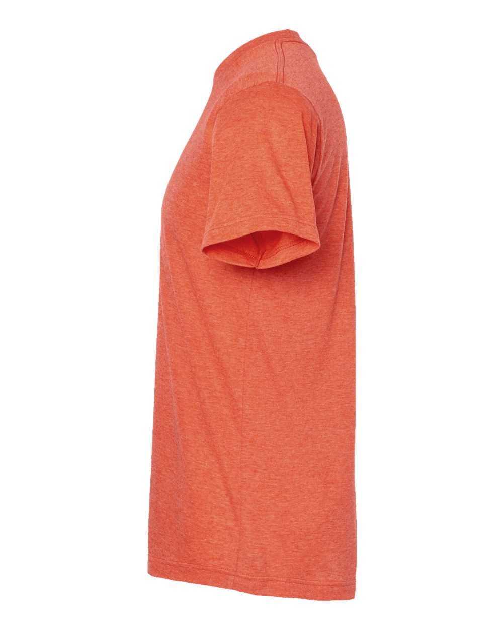 Left View of Heather Orange Poly-Rich T-Shirt - 241