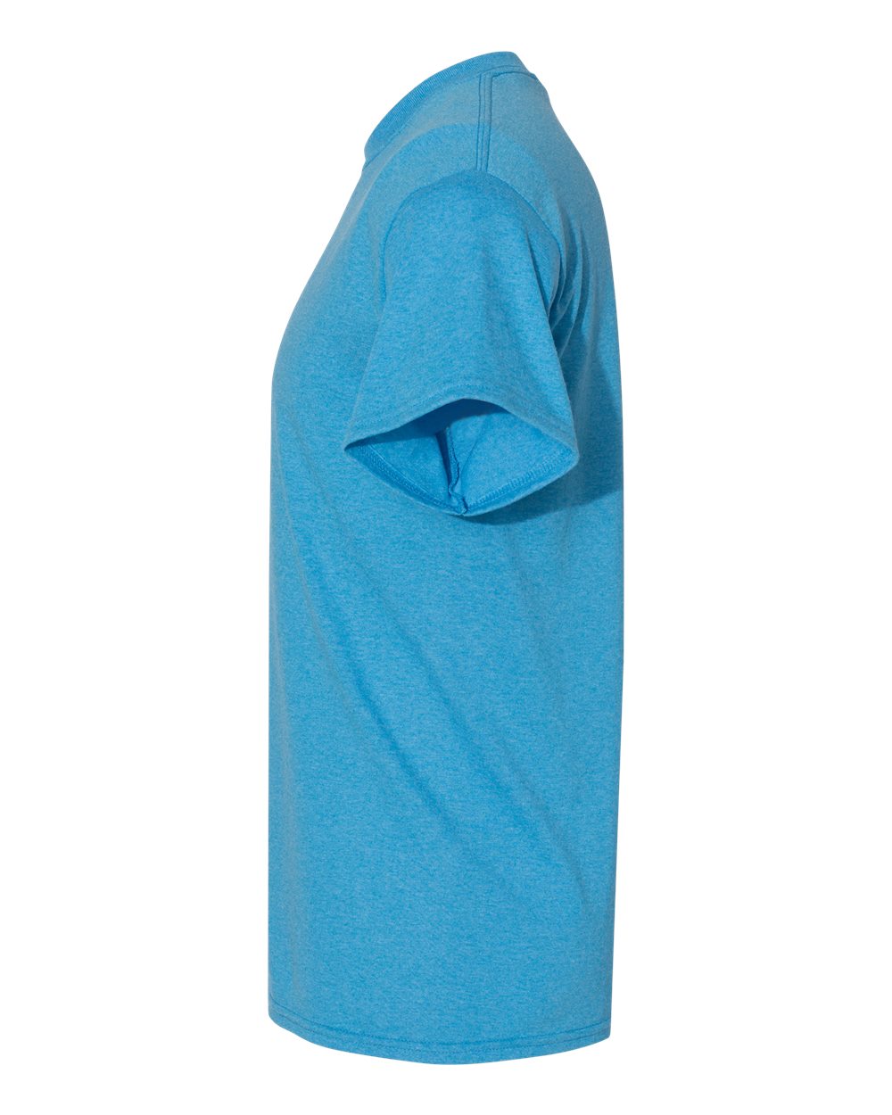 Left View of Heather Sapphire Heavy Cotton™ T-Shirt - 5000