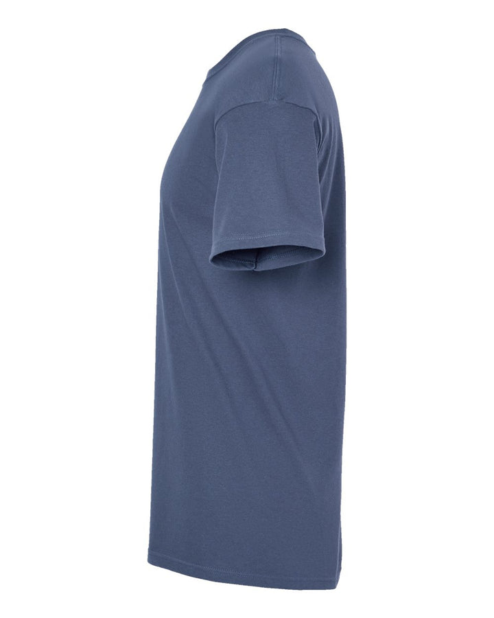 Left View of Indigo Blue Gold Soft Touch T-Shirt - 4800