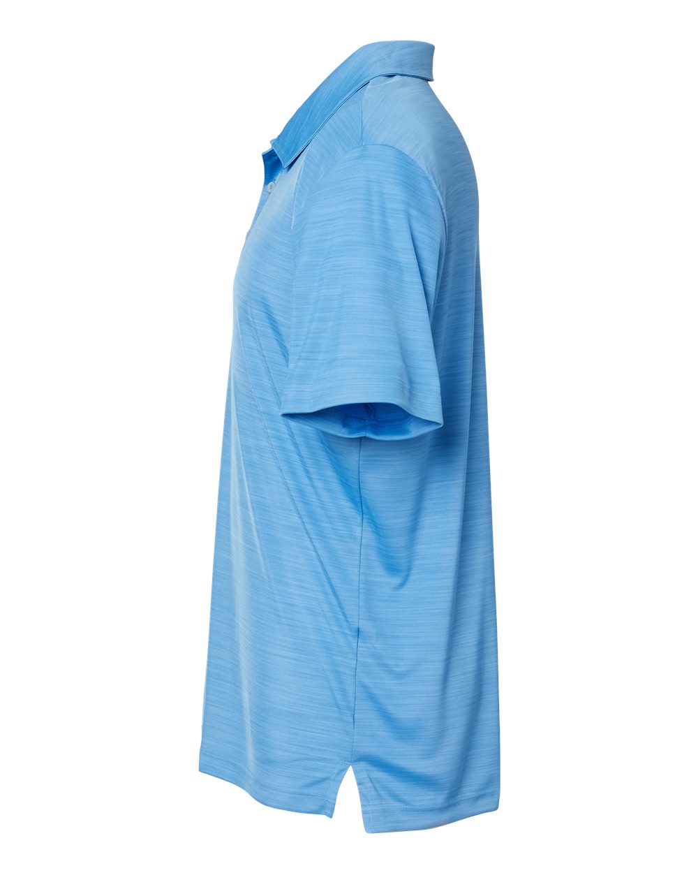 Left View of Lucky Blue Melange Mélange Polo - A402