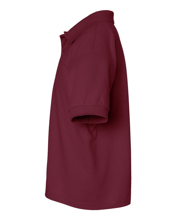 Left View of Maroon DryBlend® Youth Jersey Polo - 8800B