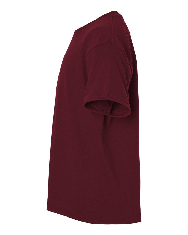 Left View of Maroon DryBlend® Youth T-Shirt - 8000B