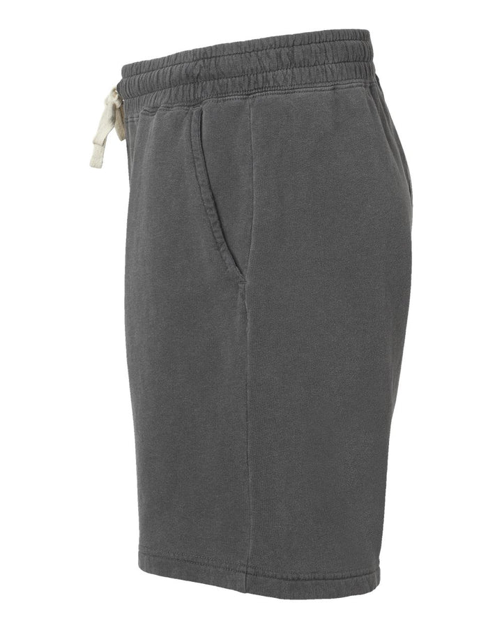 Left View of Pepper Garment-Dyed Lightweight Fleece Sweat Shorts - 1468