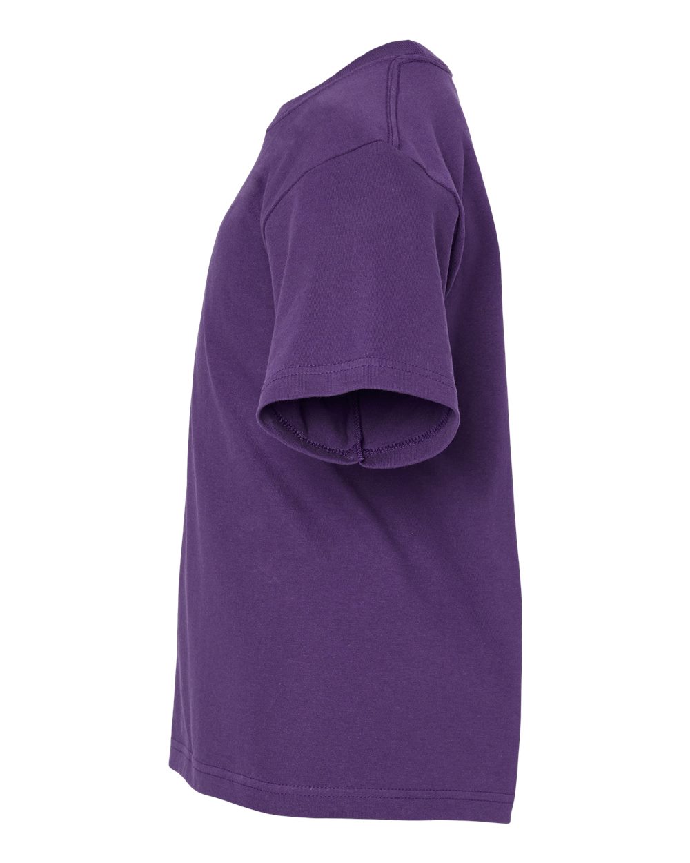 Left View of Purple Youth Gold Soft Touch T-Shirt - 4850