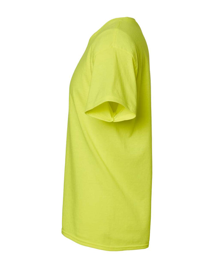 Left View of Safety Green Essential-T T-Shirt - 5280
