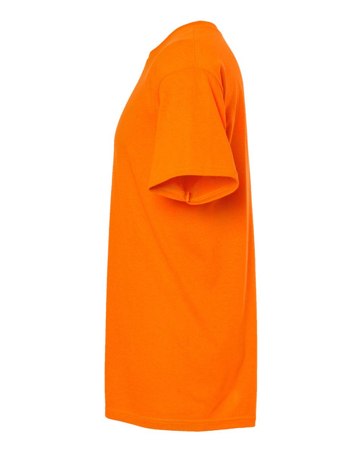 Left View of Safety Orange Gold Soft Touch T-Shirt - 4800