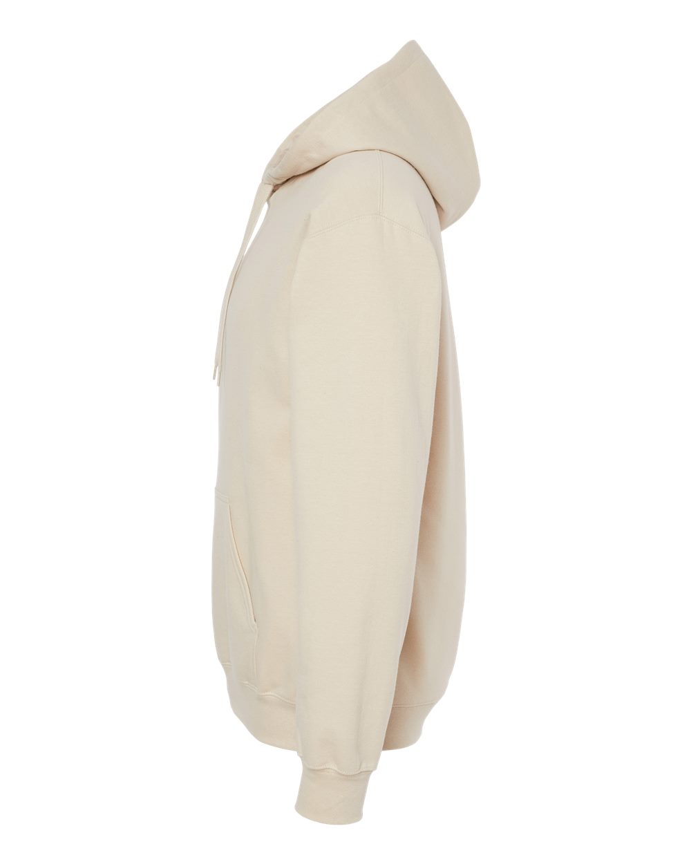 Left View of Sand Softstyle® Midweight Hooded Sweatshirt - SF500