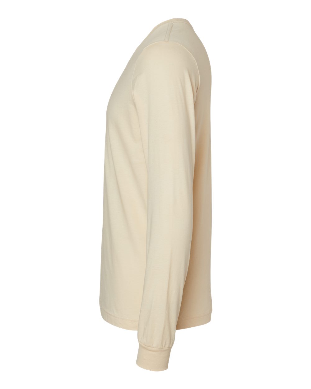 Left View of Soft Cream Jersey Long Sleeve Tee - 3501