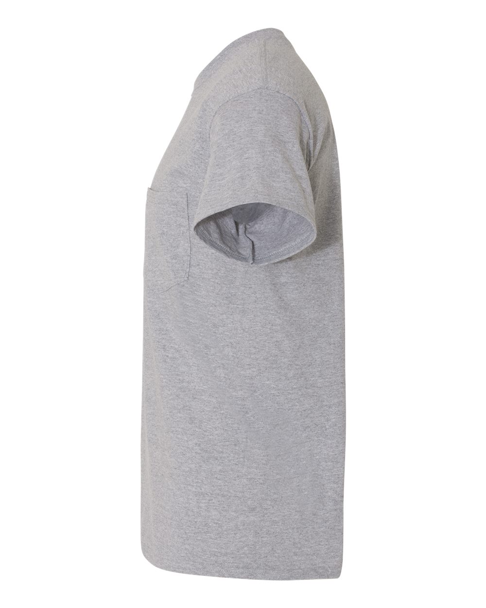 Left View of Sport Grey Heavy Cotton™ Pocket T-Shirt - 5300