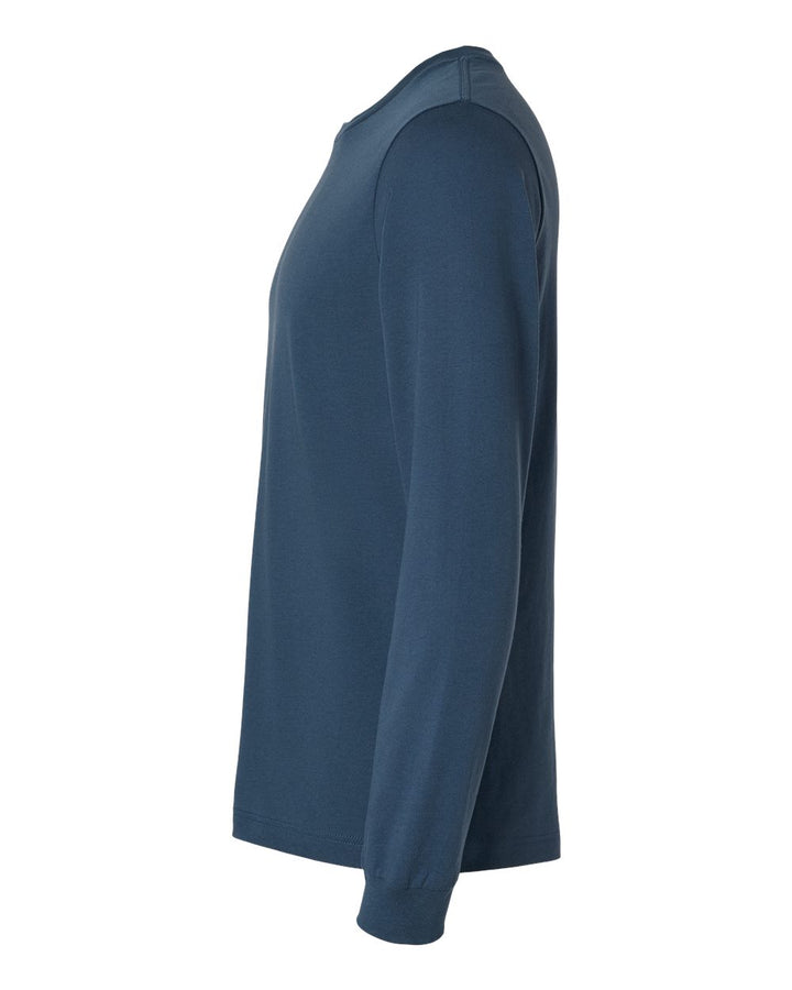Left View of Vintage Navy Jersey Long Sleeve Tee - 3501