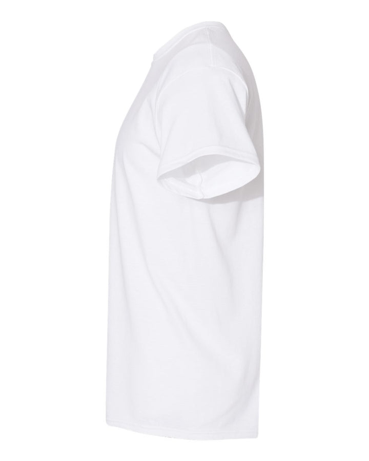 Left View of White Heavy Cotton™ T-Shirt - 5000