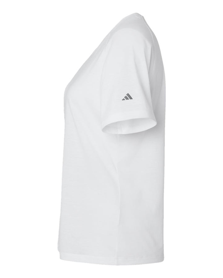 Left View of White Women's Blended T-Shirt - A557