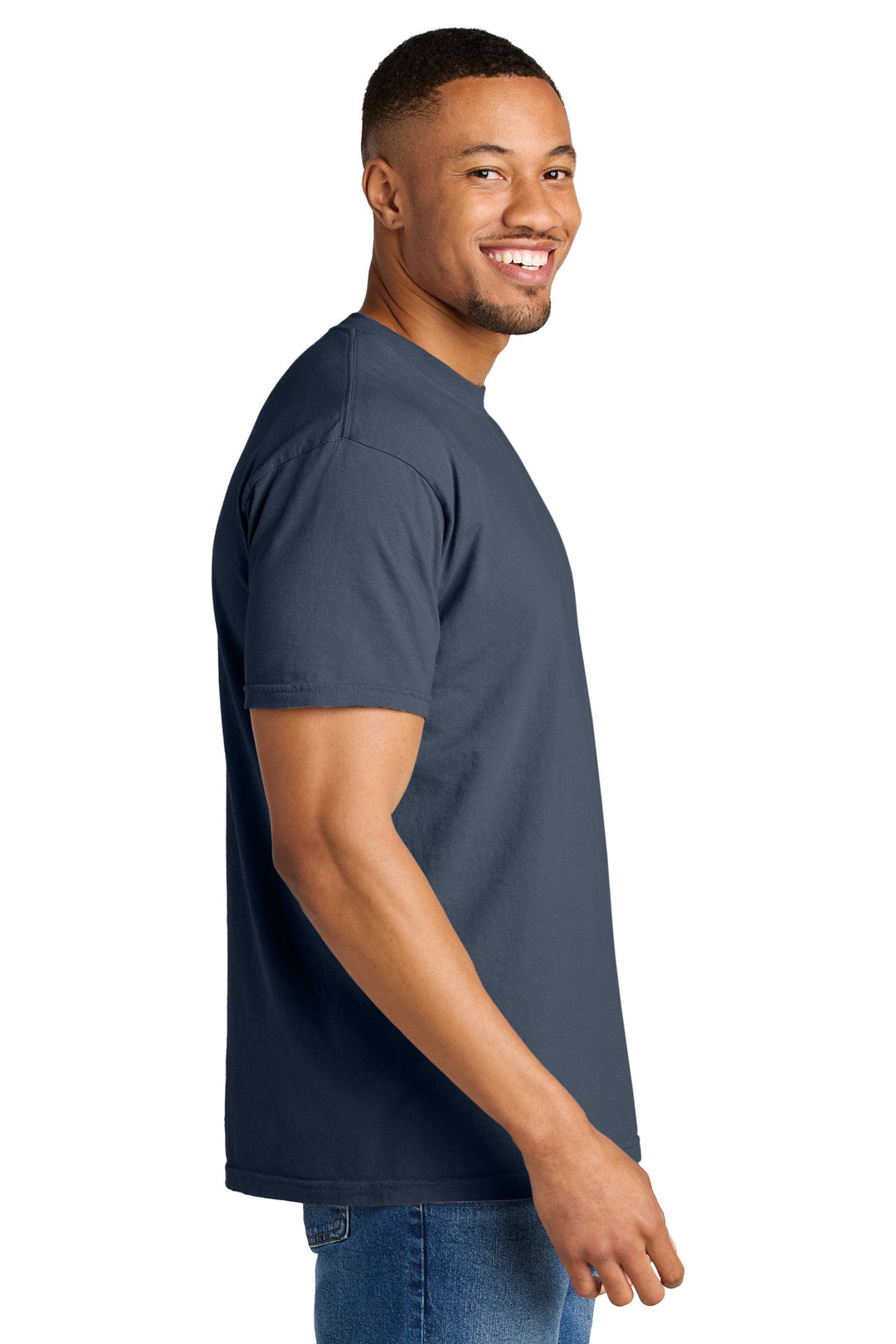 Navy COMFORT COLORS Heavyweight Ring Spun Tee. 1717