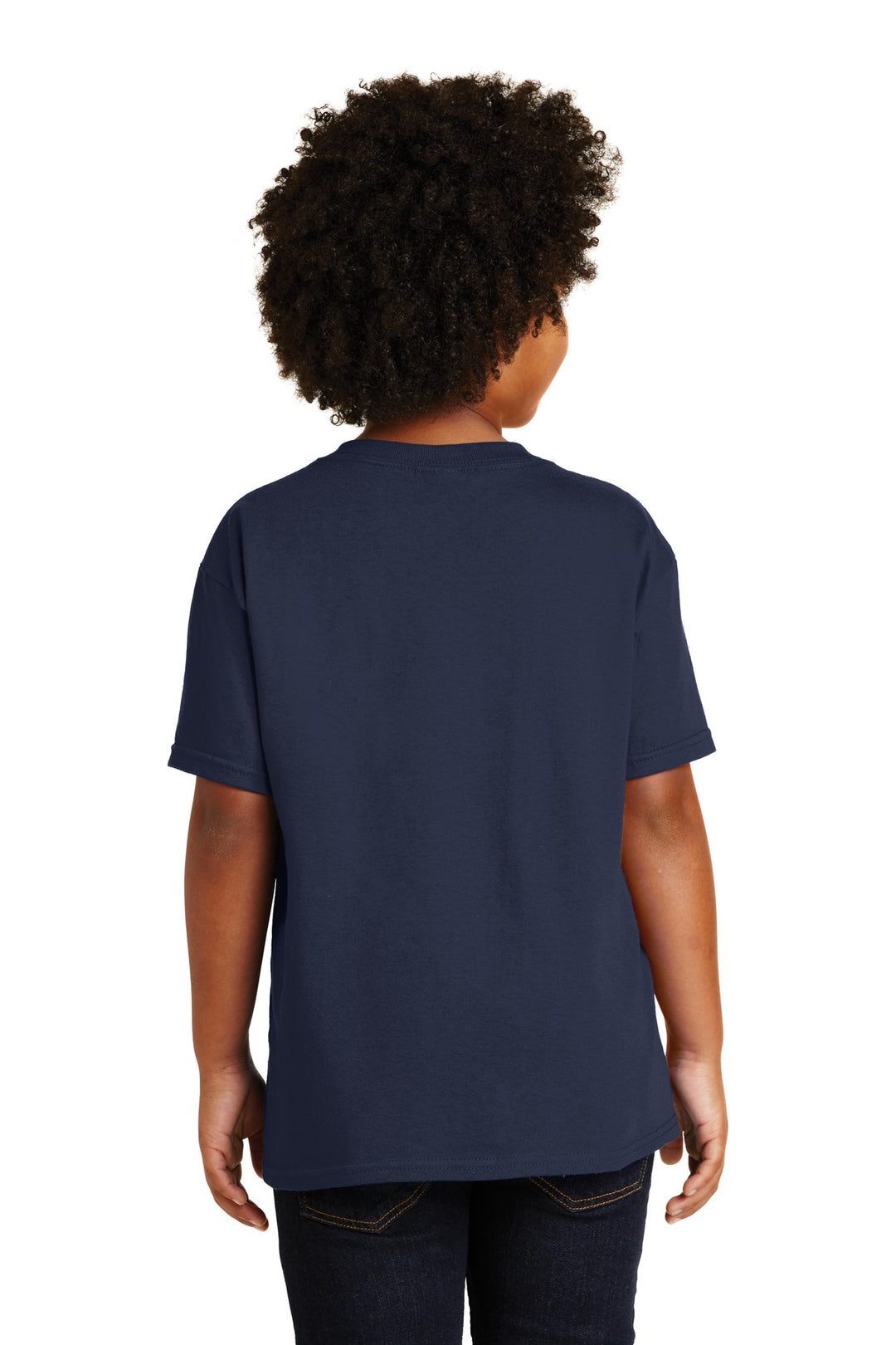 Navy Gildan - Youth Heavy Cotton 100% Cotton T-Shirt. 5000B