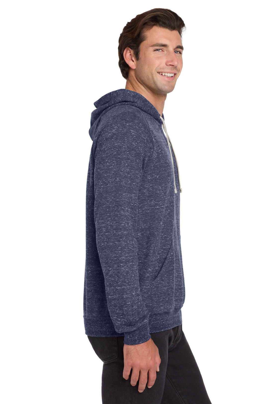 Navy Jerzees Snow Heather French Terry Raglan Hoodie 90M