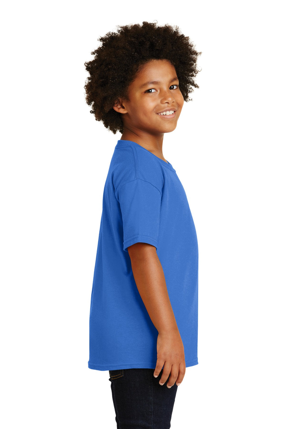 Neon Blue Gildan - Youth Heavy Cotton 100% Cotton T-Shirt. 5000B