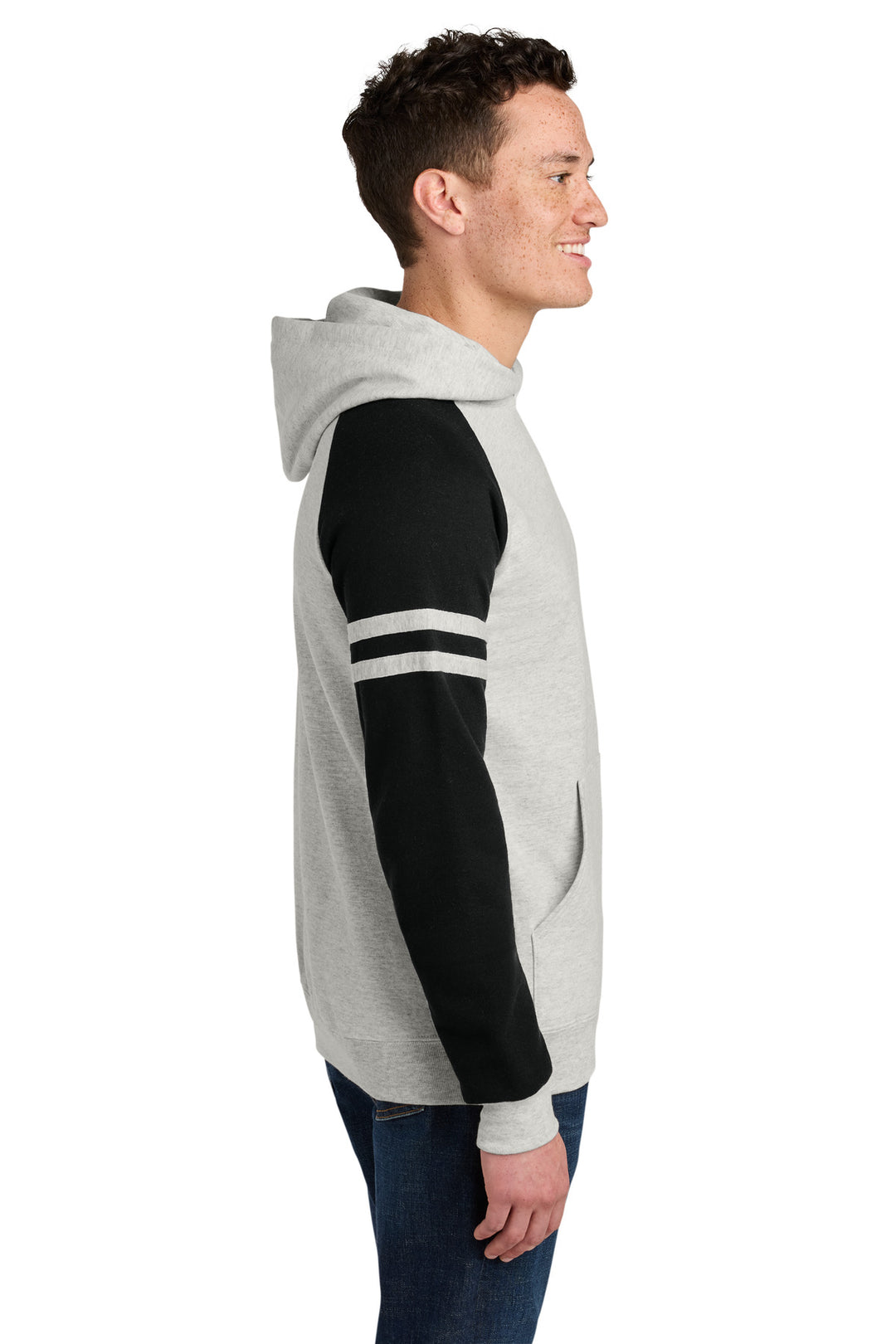 OatH/BkInk Jerzees Unisex NuBlend Varsity Colorblock Hooded Sweatshirt 97C