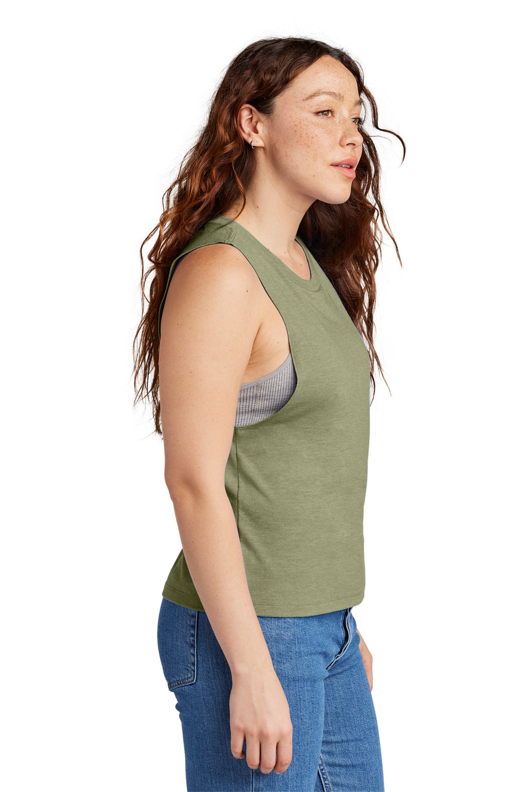 OliveYouGn Allmade Women's Tri-Blend Muscle Tank AL2020