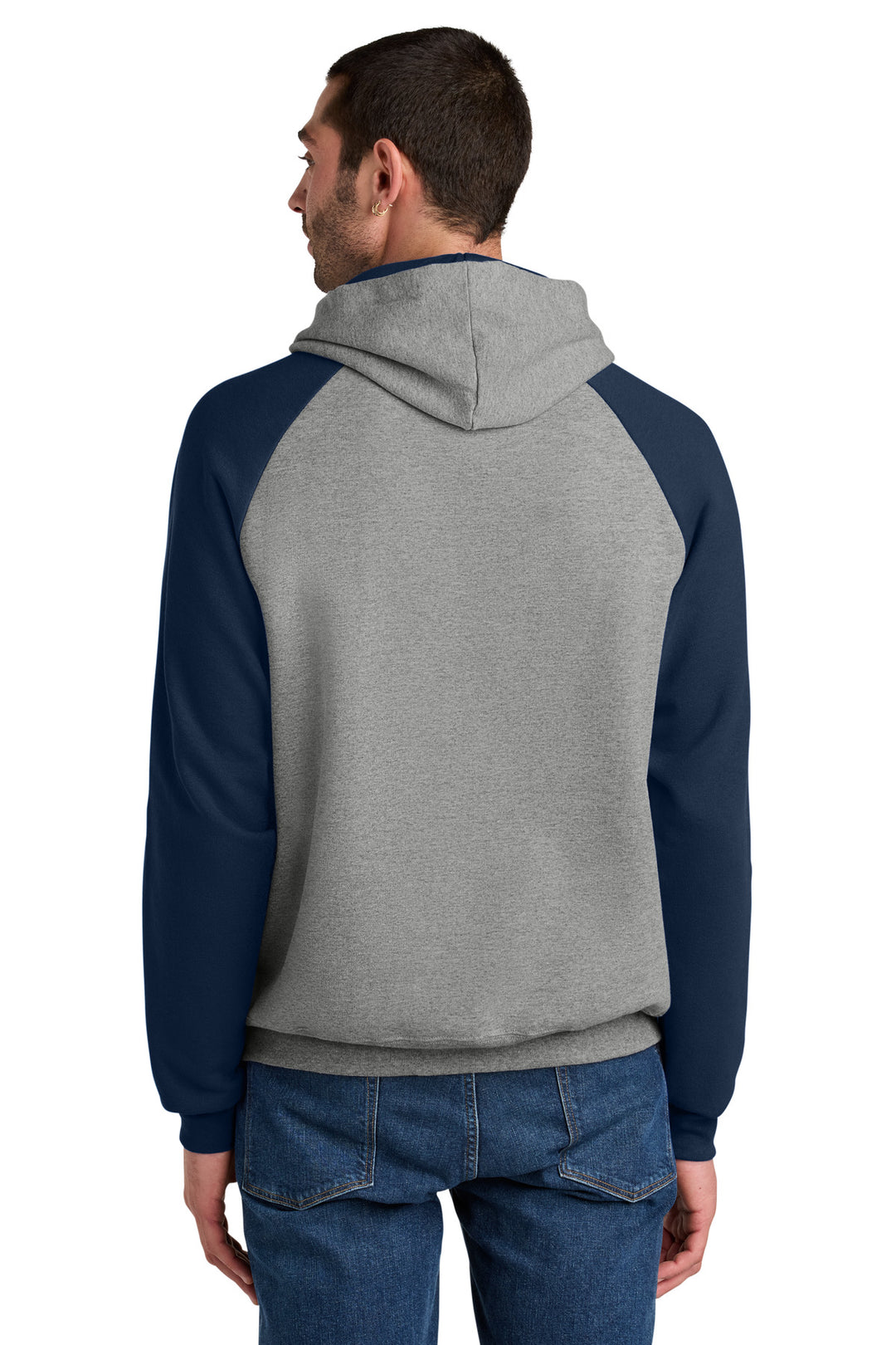 Ox/JNavy Jerzees Unisex NuBlend Colorblock Raglan Hoodie Sweatshirt 96C