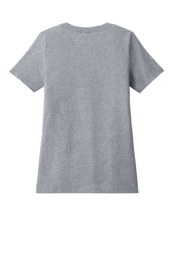 Rear View of AthlHthr BELLA+CANVAS Women's Relaxed Heather CVC V-Neck Tee BC6405CVC