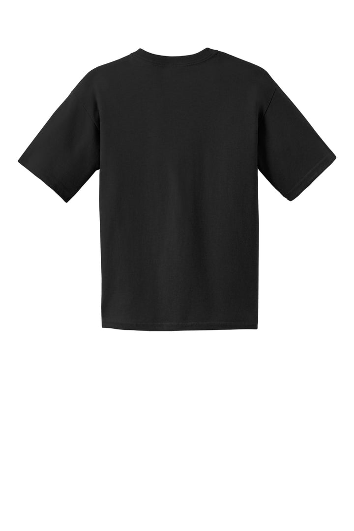 Rear View of Black Gildan - Youth Ultra Cotton 100% US Cotton T-Shirt. 2000B