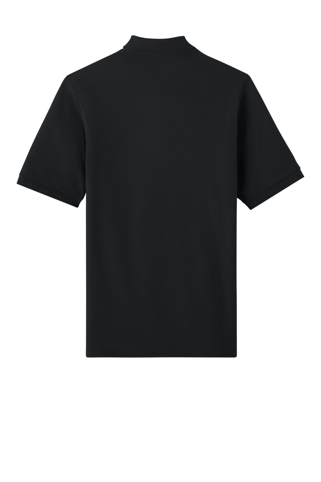 Rear View of Black Jerzees Unisex Premium Ring Spun Cotton Pique Sport Shirt 443M