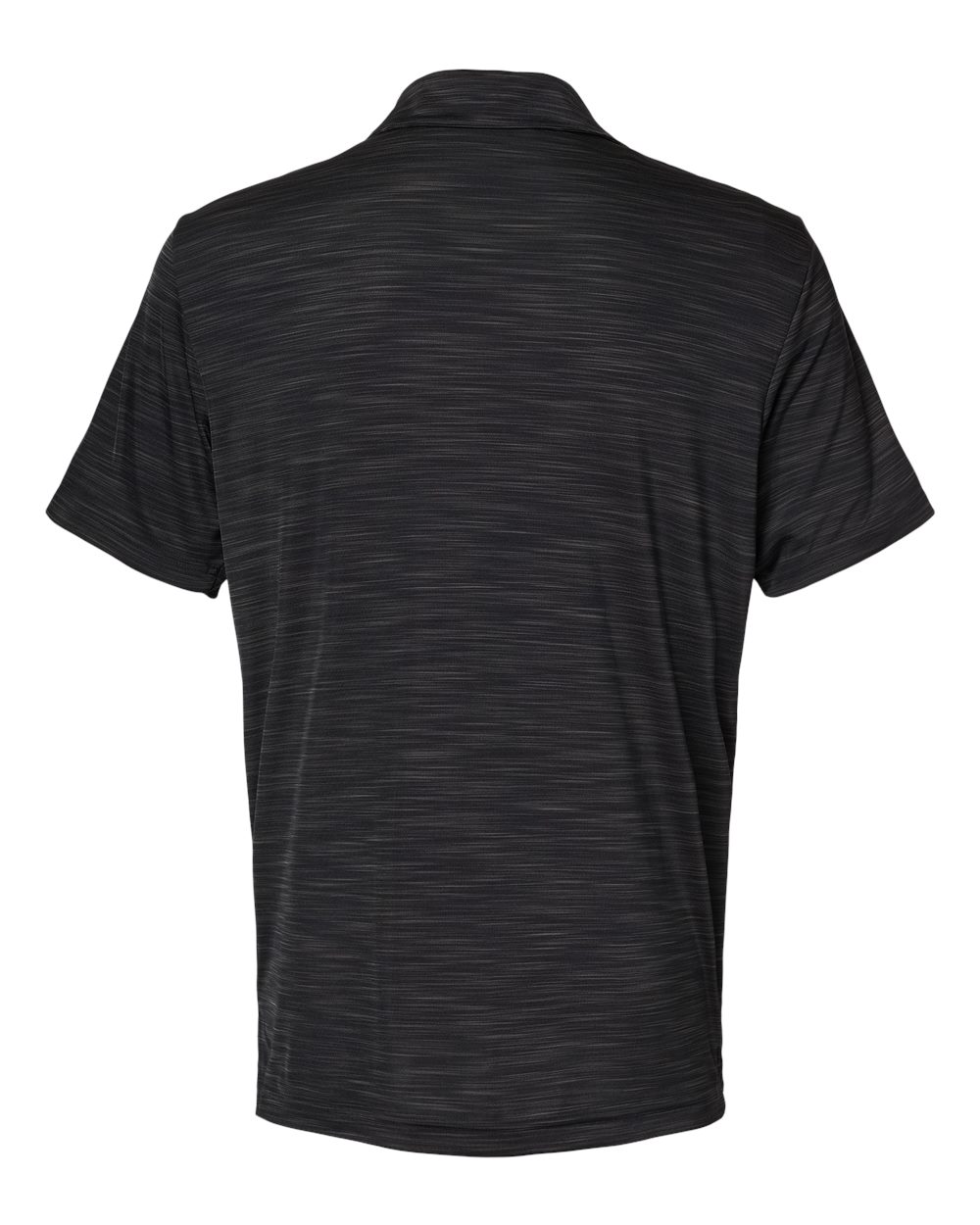 Rear View of Black Melange Mélange Polo - A402