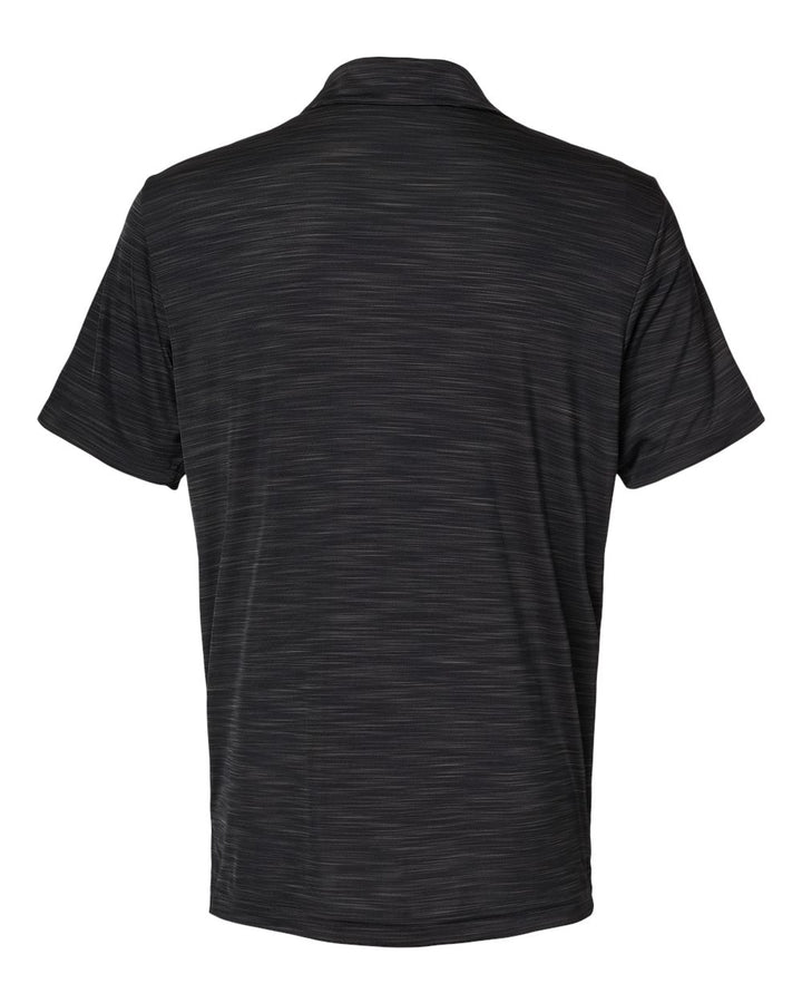 Rear View of Black Melange Mélange Polo - A402
