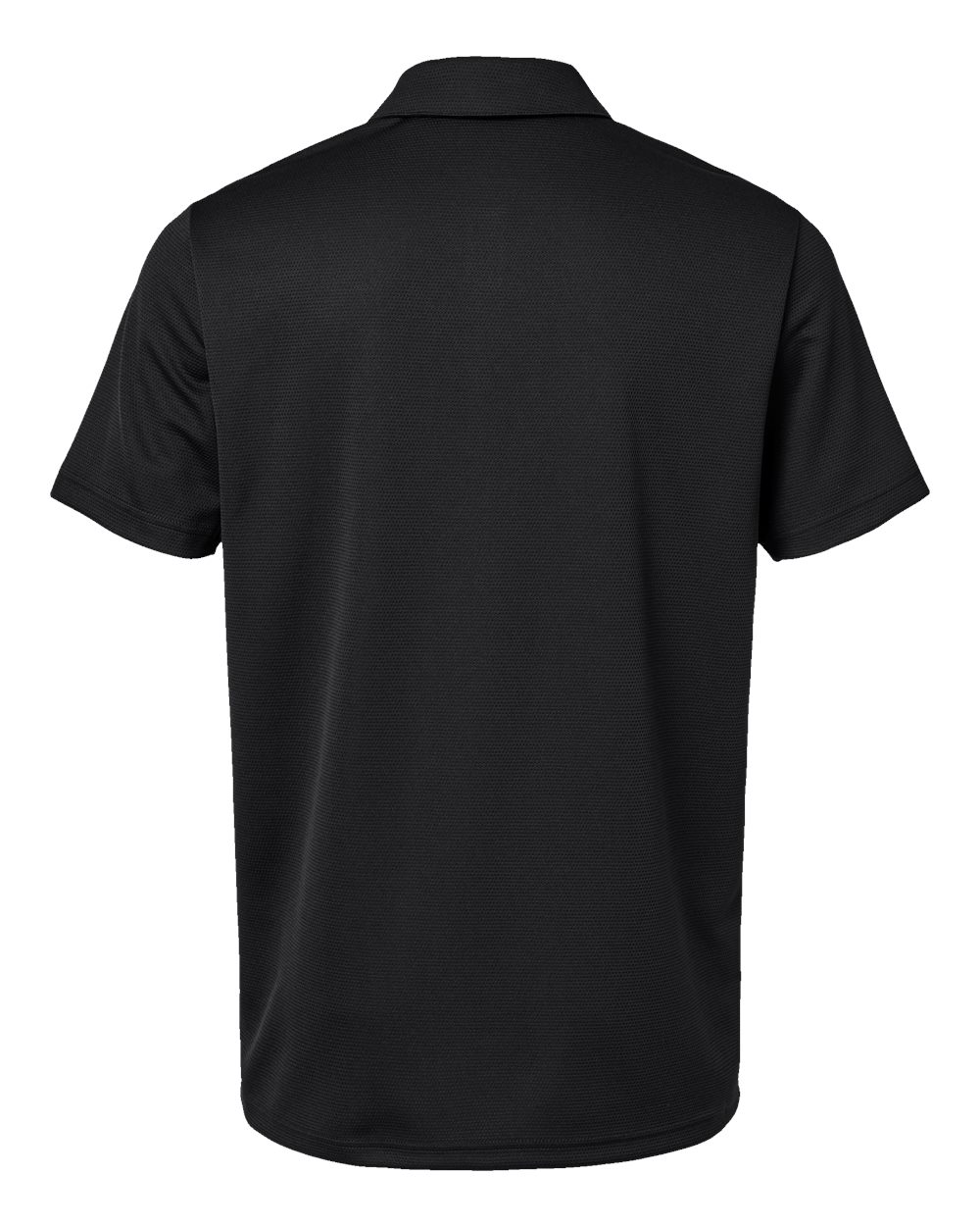 Rear View of Black Micro Pique Polo - A580