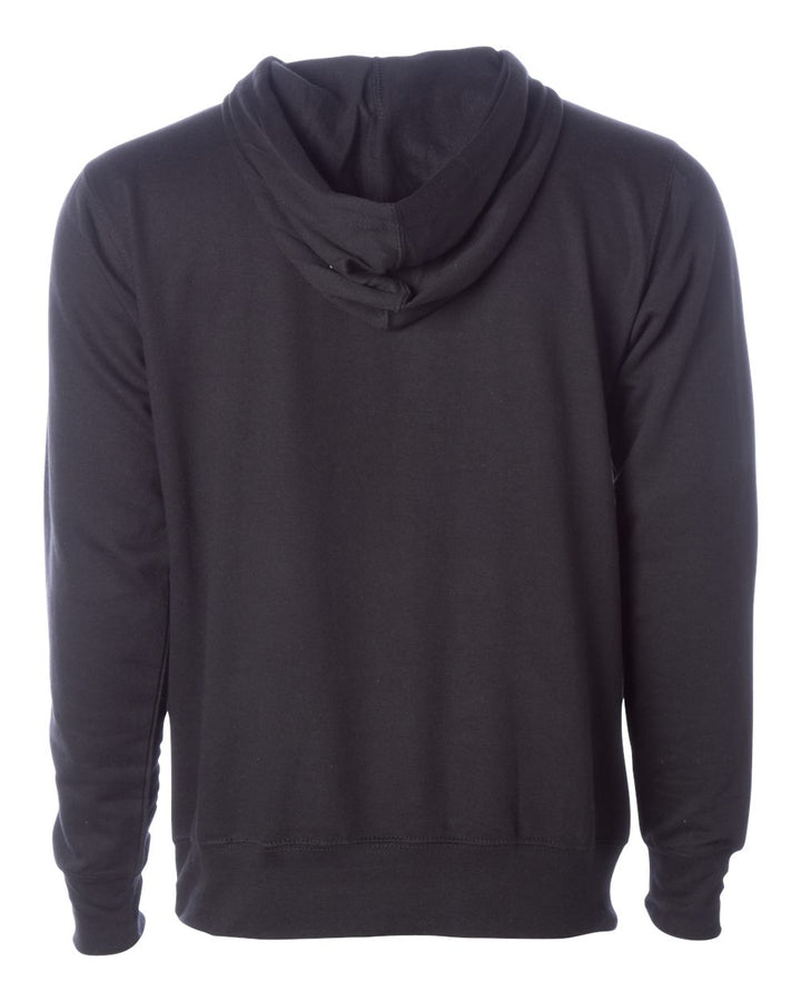 Rear View of Black Midweight Hooded Sweatshirt - SS4500