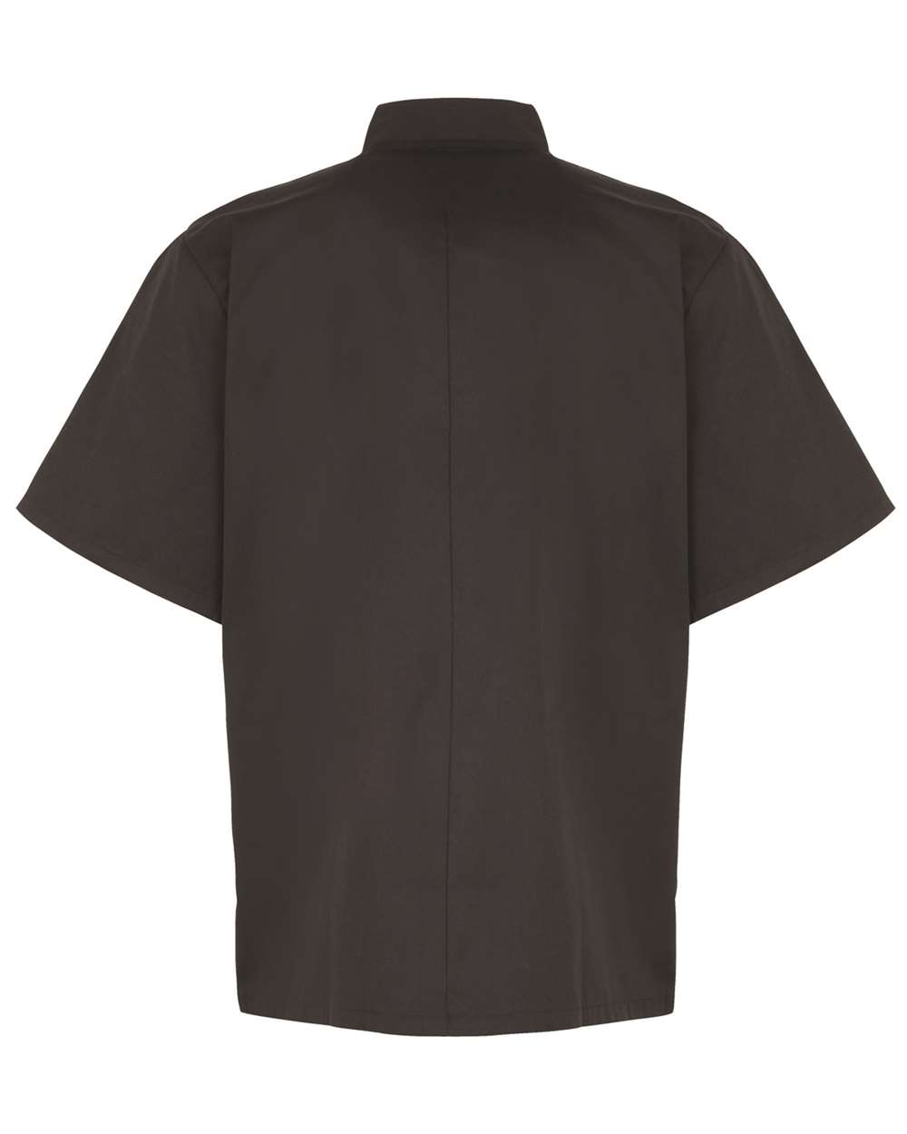 Rear View of Black Ten Studded Front Chef Short Sleeve Coat - RP664