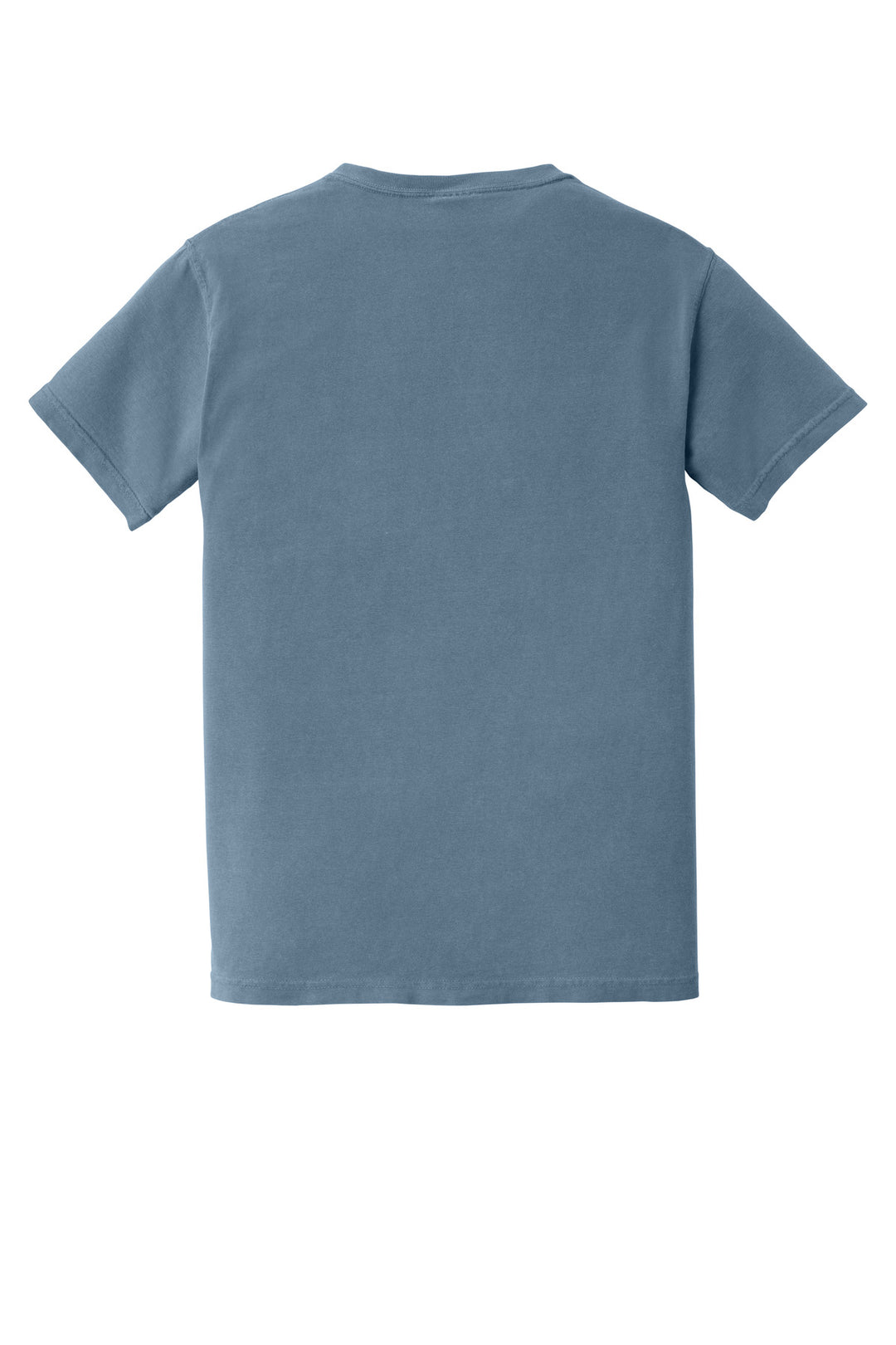 Rear View of Blue Jean COMFORT COLORS Heavyweight Ring Spun Pocket Tee. 6030
