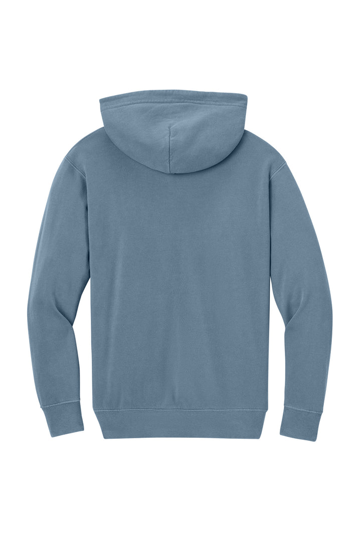 Rear View of BlueJean Comfort Colors Youth Lightweight Hooded Sweatshirt 1467Y