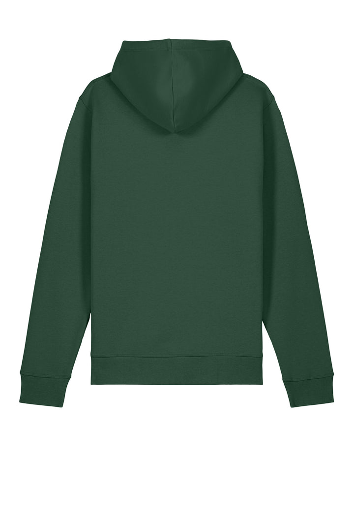 Rear View of BottleGrn Stanley/Stella Unisex Drummer 2.0 Hooded Sweatshirt SXU009