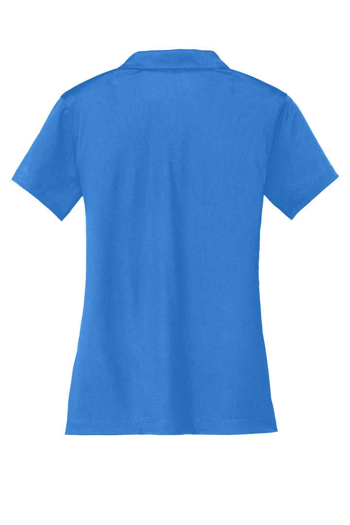 Rear View of Brisk Blue Nike Women's Dri-FIT Vertical Mesh Polo. 637165