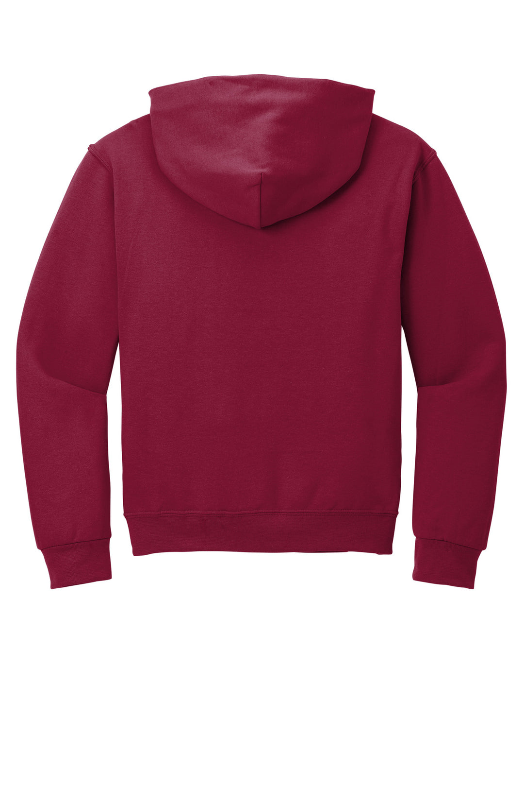 Rear View of Cardinal Jerzees NuBlend Pullover Hooded Sweatshirt. 996M